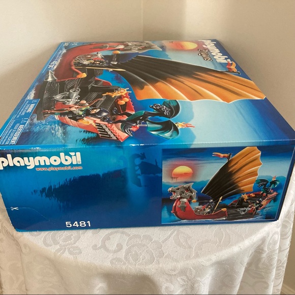Retired Playmobil Dragons #5481 Battle Ship W/Blue Dragon Floats On Water - Picture 6 of 7